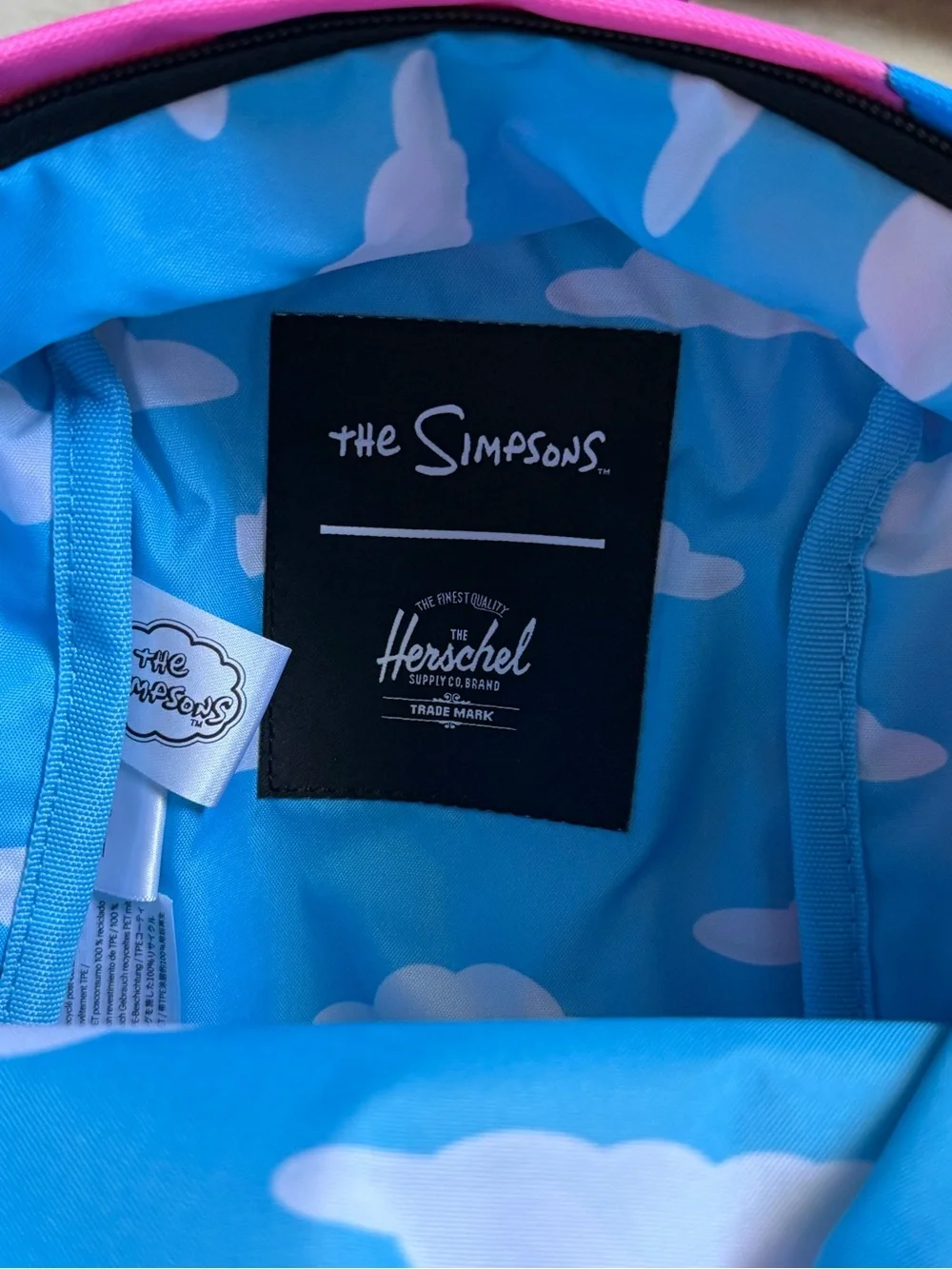 Herschel Supply Company Marge Simpson Pink Backpack with Blue Marge Pattern